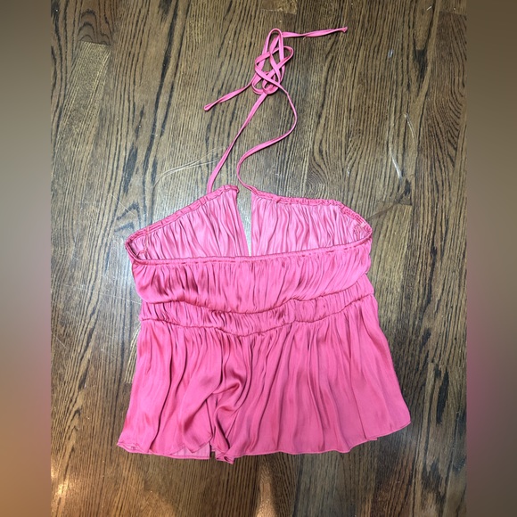 Do + Be Pink Tie Halter Top - Size Large - Picture 2 of 2